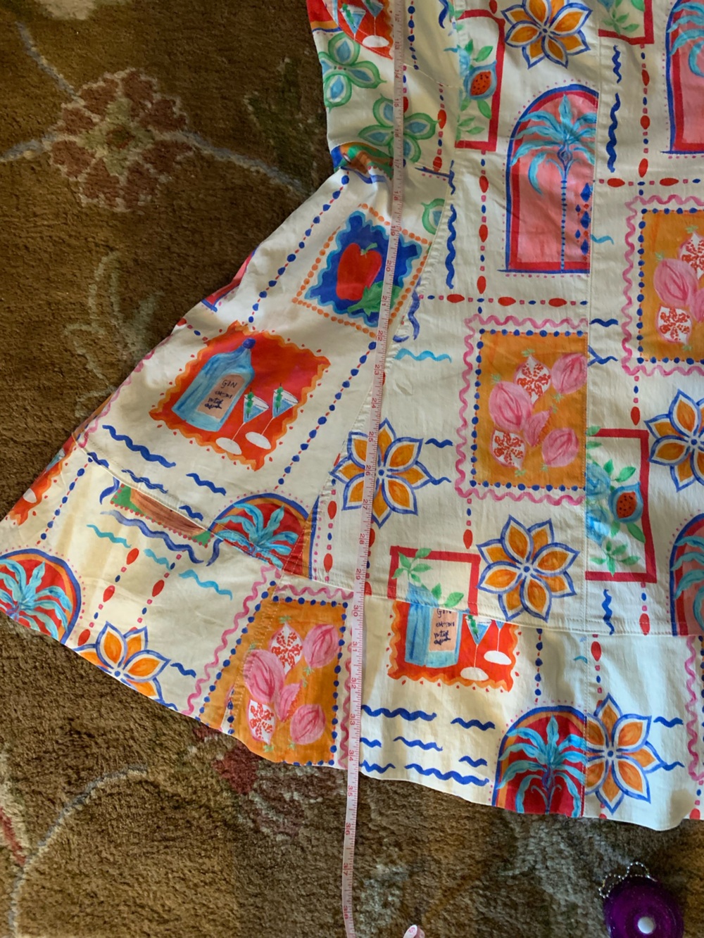 Avec Les Filles Cream Multicolor Patchwork Sundress - Picture 4 of 7